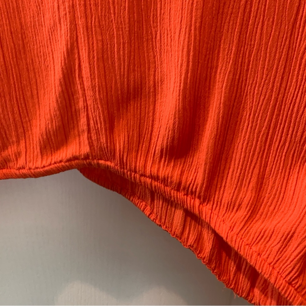 O’NEILL Women’s Long-sleeve Coral Orange Ruffle V-Neck Blouse Top XXL - Picture 6 of 12